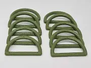 10 Vintage Green Plastic Faux Wood Grain Texture 2" Dee Macrame Craft Rings