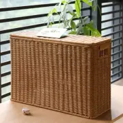 Magazine Holder with Lid Narrow Storage Basket Slim and Tall Box