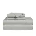 100% Egyptian Cotton Sheets Full Size 1000 Thread Count 4 PC Light Grey Cotto...
