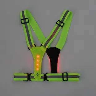 騎行LED發光背心 夜間反光Y字型背帶 LED反光背心