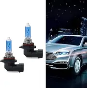 jokormo 2 PCS HB4/9006 Car Halogen Spotlight, 12V 100W P22D Ultra Bright High Beam Low Beam Driving Fog Light Bulb, 360° No Blind Spot Lighting Accessories, Compatible with Most Cars, Trucks (White)