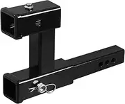 Fullwatt Dual Hitch Extender for 2" Receiver Extender, Comes with Bolt and Nut Kit, Adjusts to 10" Max Length, 7.5" Riser, 500bl Max Weight