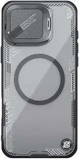 Jarttarn Compatible with iPhone 16 Pro Max 2024 Case, lceblade Fold Magnetic Case Metal Support Transparent Protective Case Shell for iPhone 16 Pro Max (Magnetic with Black)