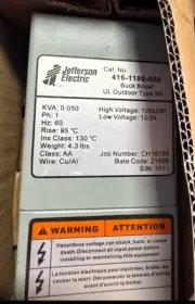 New Jefferson Electric 416-1100-000 Type 3R Transformer