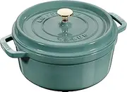 Staub Z1025-319 Pico Cocotte Round Eucalyptus 7.9 inches (20 cm), Double Handed, Cast Enamel, Pot, Induction Compatible, Genuine Japanese Product with Serial Number, La Cocotte Round