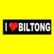 Funny "I LOVE BILTONG" window decal BUMPER STICKER jerky, beef, cured meat bison