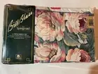 Bill Blass Floral Festival Blue Twin Sheet Set NEW Flat Fitted Pillowcase