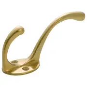 11cm Plain Hat &amp; Coat Hook, Polished Brass