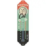 Nostalgic Art 28x6.5cm Wall Hanging Thermometer Room Temperature Weather Cat