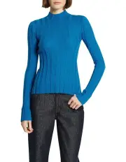[Sass & Bide] Moderne Wool Knit Rib Top in Atlantic