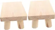 IWOWHERO 2pcs Wooden Step Stool for Lightweight Portable Footstool for Safety Features for Dining Tables Desks and Shoe Changing