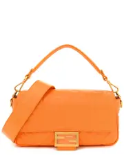 FENDI Orange Nappa Leather 1974 Embossed Baguette (Authentic Pre-Owned) NoSize NoColor