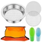 Soil Sieve Gardening Sifter Set with 3 Replaceable Meshes Screening Tools