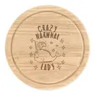 Crazy Narwhal Lady Stars Round Chopping Cheese Board Unicorn Funny Animal