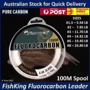 100M Fluorocarbon Leader Fishing Line - FishKing Invisible Flurocarbon 6 - 30 LB