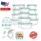 Versatile 24-Pack Glass Meal Prep Containers - Microwave, Oven Safe & Durable