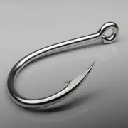 50Pcs/Box High Carbon Steel Circle Carp Eyed Barbed Fishing Hook Size 2-15# Ring