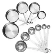 11 Piece Stainless Steel Measuring Spoons Cups Set, Premium Stackable