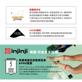 【INJINJI 美國 Outdoor戶外避震羊毛五趾短襪 NX《石板灰》】NAA7594/五指襪/登山健行襪/羊毛襪