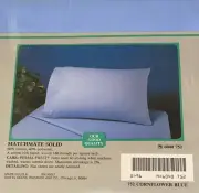 VTG SEARS Matchmate Solid Cornflower Blue TWIN FLAT Bed Sheet Perma Prest NEW