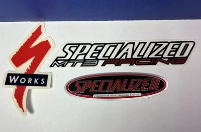Lot of 3 - Specialized MTB Mountain Bike Racing Stickers 4"-6" - VTG NOS