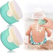 2pcs Sun Cream Applicator Kids, Summer Soft Fur Sunscreen Applicator for Children Adults Travel Going out (green)