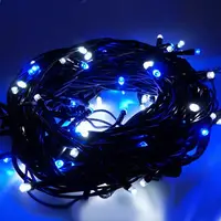 在飛比找PChome24h購物優惠-摩達客 100燈LED燈串聖誕燈 (藍白光黑線)(附控制器跳