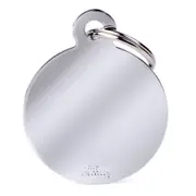 My Family Basic Circle Pet ID Tag Chrome