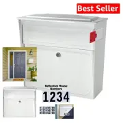 Alpine White Powder-Coated Locking Mailbox with Anti-Pry Mechanism - Wall Mount