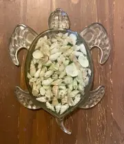 Sea Turtle With Mix Of Sea Shells, New and Unique, One Of A Kind, Made Of Resin