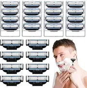 Pack of 24 Mach 3 Razor Blades, Replacement Blades for Men's Wet Razors, Mach 3 Blades Refills Razor Blade, Safety Razor Blades, Suitable for Cleaning Beard and Body Hair (5)