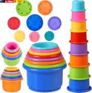 Stacking Cups, Toys for Toddlers 1-3 Year Old Stack and Count, Colorful Baby Sta