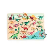 22pc Djeco Dinosaur Wooden Peg Puzzle 42x30cm Kids/Children Play Toy 2y+