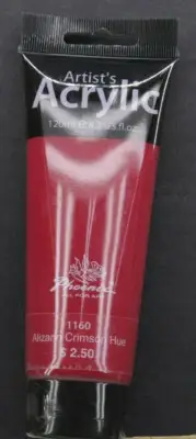 120ml #1160 Alizarin Crimson Hue - Phoenix Artist's Acrylic Paint - NEW R625