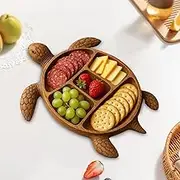 Generic Sea Turtle Charcuterie Board, Oceans Themed Partys Aperitif Platter, Turtle Cheese Bread Board, Wood Aperitif Dinnerware Kitchen Gadget, for Bread Cheese Snacks Food Desserts