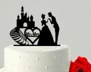 Proposing Couple Acrylic Cake Topper Royal Engagement Wedding Party Decoration