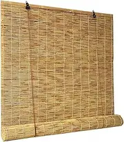 Bamboo Blinds,Outdoor/Indoor Doors/Windows Bamboo Roller Shades,Water Proof Blackout Reed Shades,Handwoven Bamboo Curtain, Customizable Size(W:20-47in,H:24-126in) (Size : W60xH90cm/24x36in)