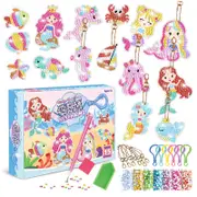Nevenka 15 Pcs DIY Diamond Painting Mermaid Keychains Kit Gifts for Kids Ages 6-12