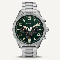 在飛比找Yahoo!奇摩拍賣優惠-新款FOSSIL手錶不銹鋼大錶盤三眼星期日歷石英錶防水商務休