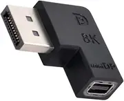 cablecc Mini DisplayPort 1.4 Male to Mini DP Female Angled Adapter Ultra-HD UHD for Video PC Laptop Monitor 8K 60hz 4K 144hz 7680 * 4320 High-Speed Bandwidth