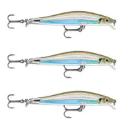 3x Rapala 9cm RipStop Shallow Jerkbait Hard Body Fishing Lure -Moss Back Shiner