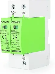 Wadukud Household Surge Protection Devices with LED, 2P AC 220V Small Surge Protector Lightning Protector 35mm DIN Rail Mounting for Class C and Class D Lightning Protection