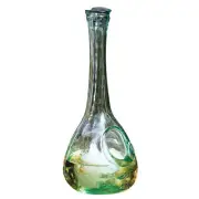 Recycled Glass Slim Wine Carafe Decanter Hand Blown Ice Pocket Pitcher Serving