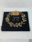 Christmas Table runner Black cotton 14" by 72" NEW Joy Spell out Wreath