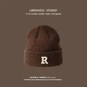 Beret / Baseball Cap / Bucket Hat / Applique Beanie Beanie - R Tag - Brown - One Size