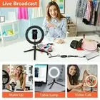 For Live Vlogging 8"/10"LED Selfie Ring Light with Tripod Stand and Phone Holder