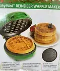 Nostalgia My Mini Waffle Maker Reindeer Green Gift BRAND NEW Compact Camper Bake