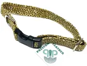 Leopard Print Dog Collar 10-14" Neck x 5/8 Wide Small/Med Breed by Preston