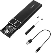 M.2 NVMe SSD Enclosure, USB 3.1 10 Gbps, External Aluminium Enclosure for PCIe M-Key SSDs, with USB-C Cable (Black)