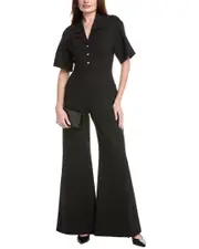 Carolina Herrera Button-Down Wool-Blend Jumpsuit